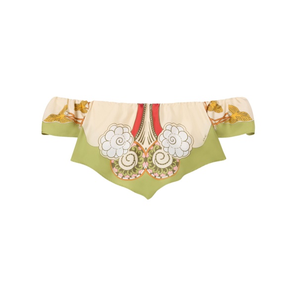 La DoubleJ Sand Dollar Top in Ambrosia Placée Green - Tops - Milanese Maximalist Fashion at Luxury Shoes 