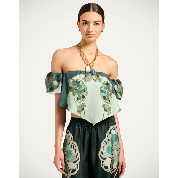 La DoubleJ Sand Dollar Top in Blooming Tulip Placée Mint, view 2