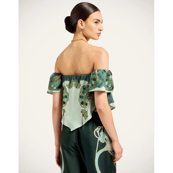 La DoubleJ Sand Dollar Top in Blooming Tulip Placée Mint, view 3