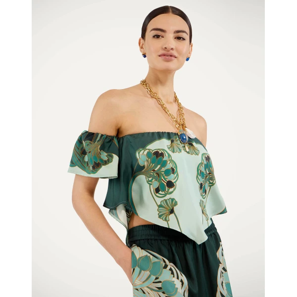 La DoubleJ Sand Dollar Top in Blooming Tulip Placée Mint, view 4