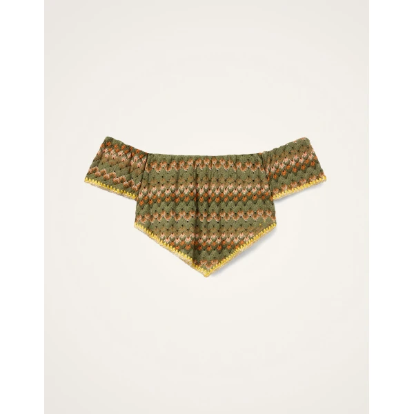La DoubleJ Sand Dollar Top in Multicolor Green & Orange, view 6