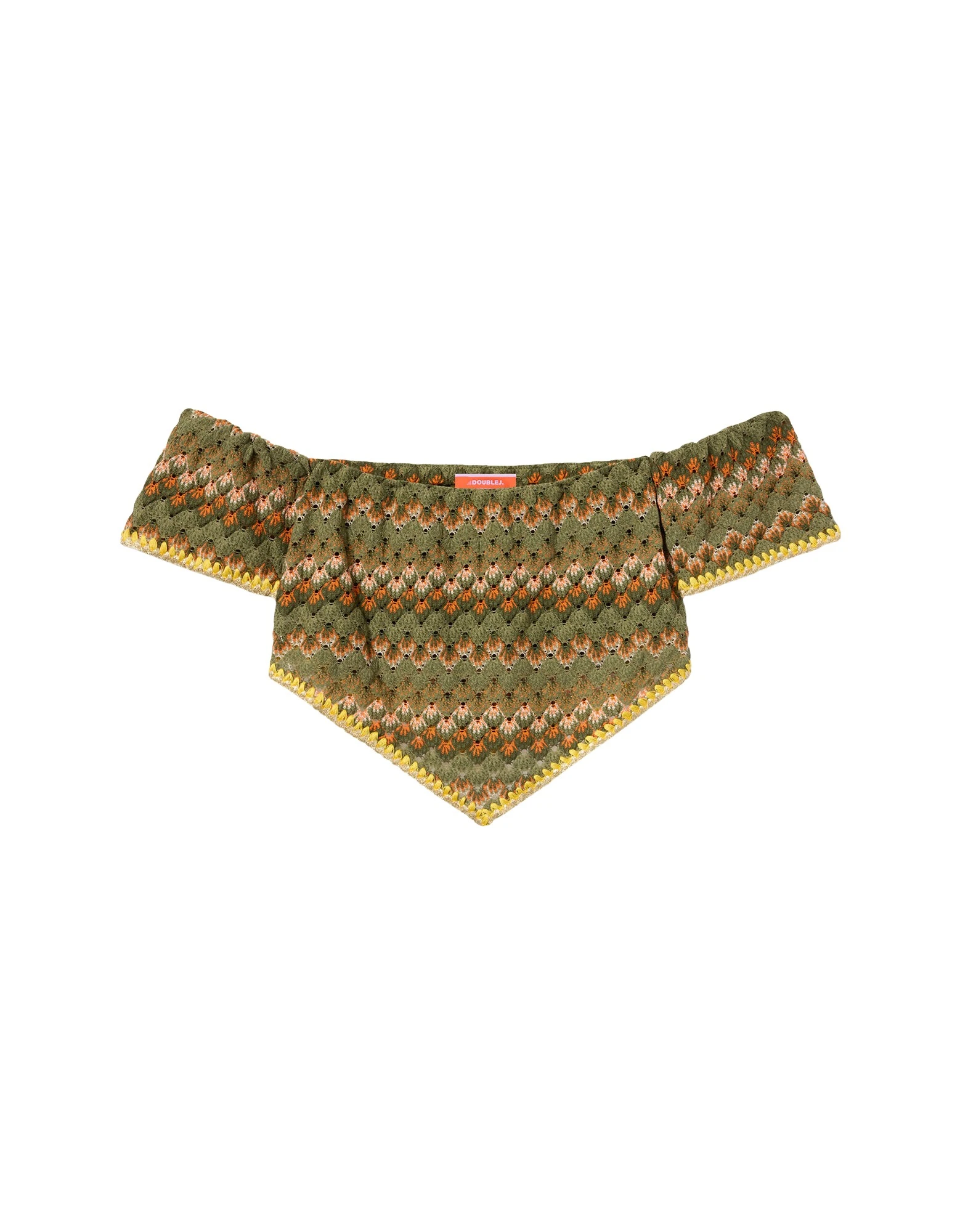 La DoubleJ Sand Dollar Top in Multicolor Green & Orange