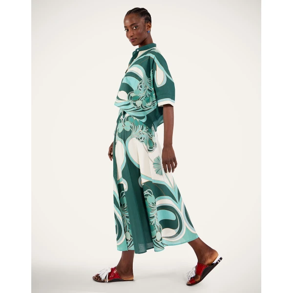 La DoubleJ Sarong Skirt in Blooming Tulip Placée Mint, view 4