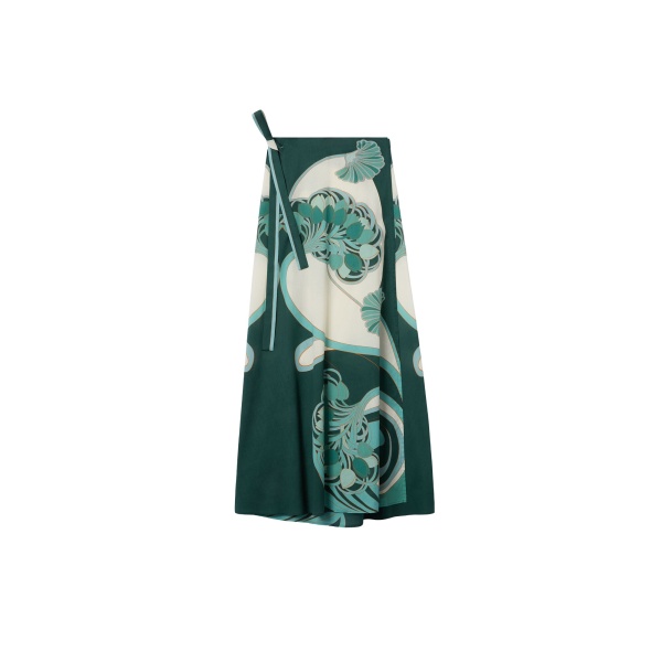 La DoubleJ Sarong Skirt in Blooming Tulip Placée Mint - Skirts - Milanese Maximalist Fashion at Luxury Shoes 