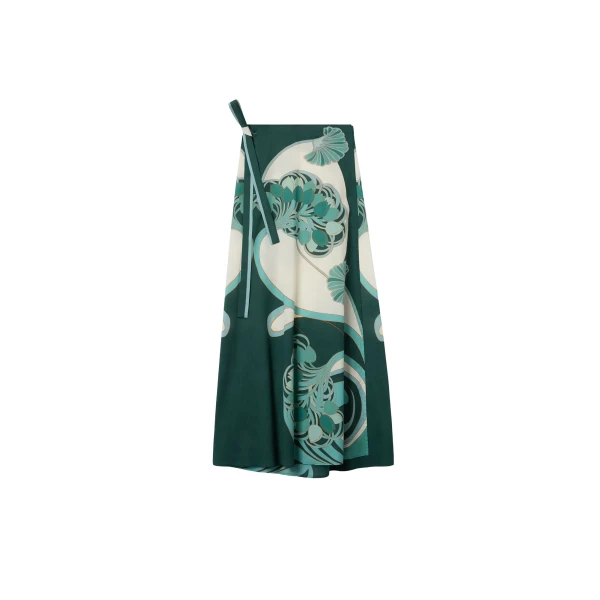La DoubleJ Sarong Skirt in Blooming Tulip Placée Mint