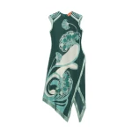 La DoubleJ Scarf Dress in Blooming Tulip Placée Dark Green