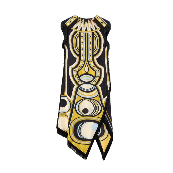 La DoubleJ Scarf Dress in Sanctuary Placée Gold - Dresses - Milanese Maximalist Fashion at Luxury Shoes 