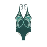 La DoubleJ Sexy Swimsuit in Blooming Tulip Placée Dark Green