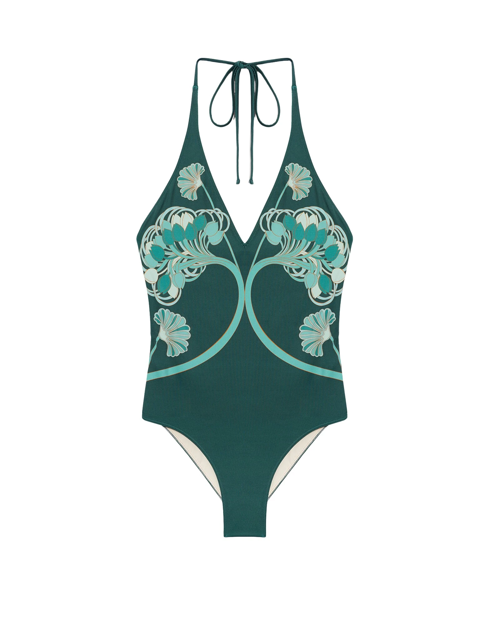 La DoubleJ Sexy Swimsuit in Blooming Tulip Placée Dark Green
