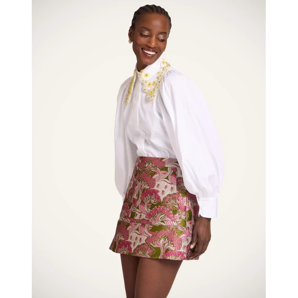 La DoubleJ Short Skirt in Tulip Green, view 4