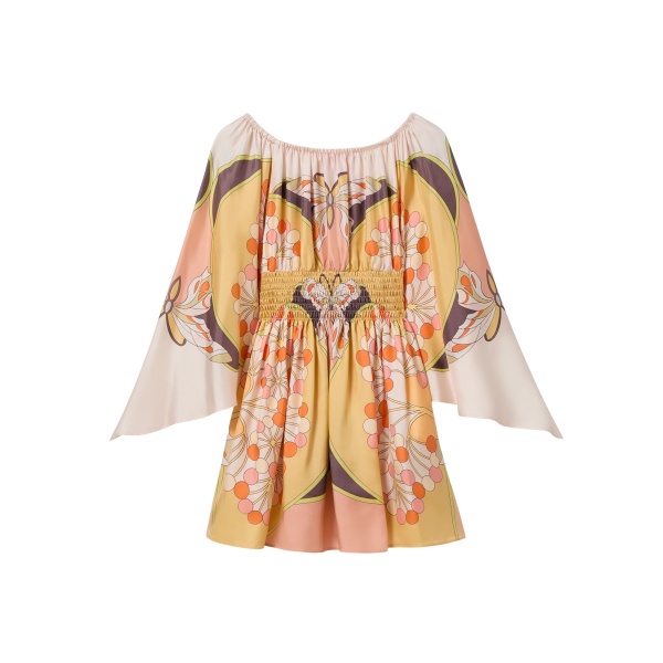 La DoubleJ Sienna Mini Dress in Florette Placée Pale Pink - Dresses - Milanese Maximalist Fashion at Luxury Shoes 