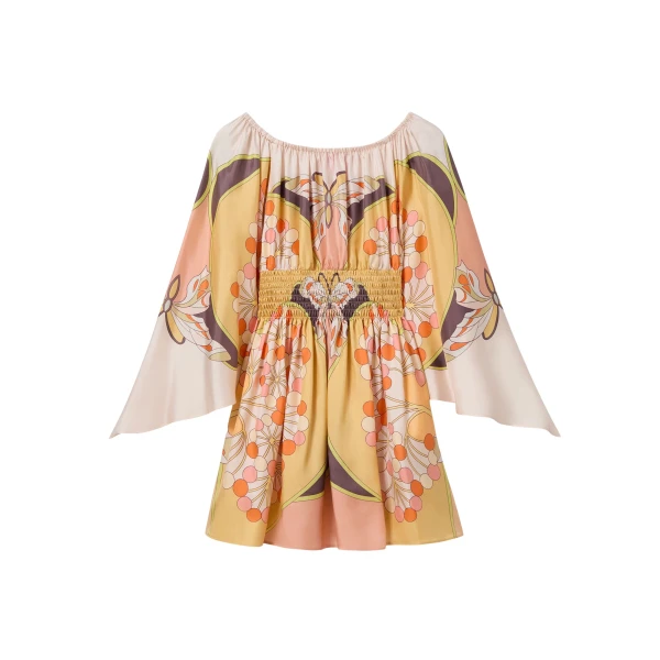 La DoubleJ Sienna Mini Dress in Florette Placée Pale Pink