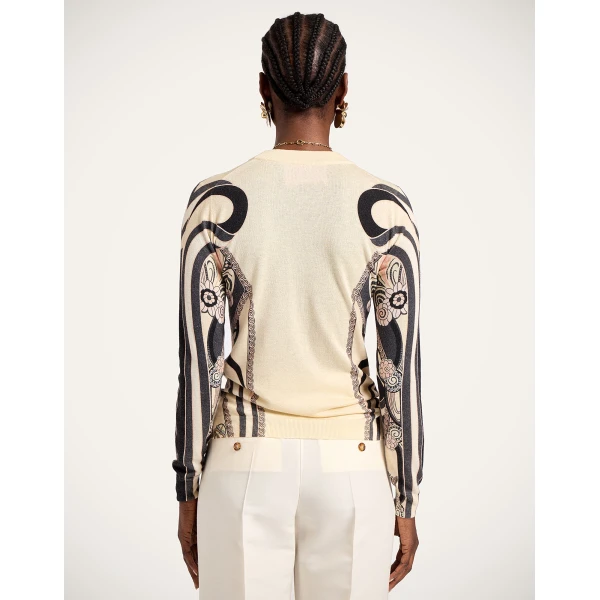 La DoubleJ Silky Crew Neck in Ambrosia Placée Pale Pink Knit, view 3