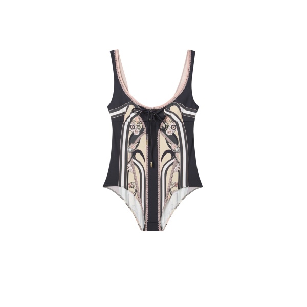 La DoubleJ Sleeveless Sunset Suit in Ambrosia Placée Pale Pink - Beachwear - Milanese Maximalist Fashion at Luxury Shoes 