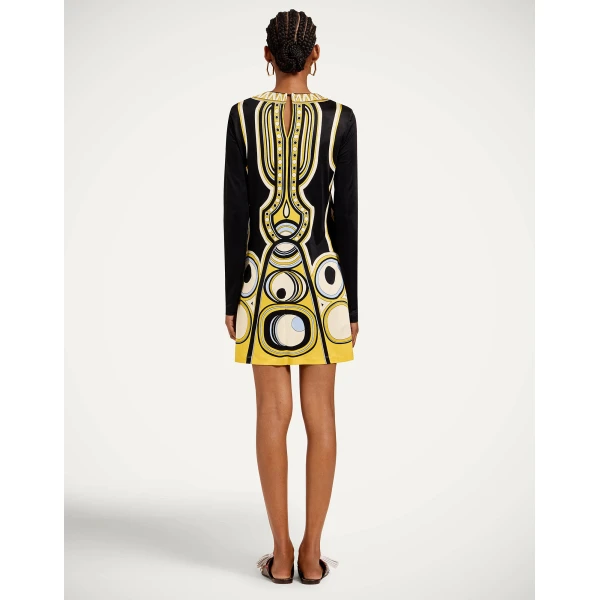 La DoubleJ Slinky Mini Swing Dress in Sanctuary Placée Black, view 3