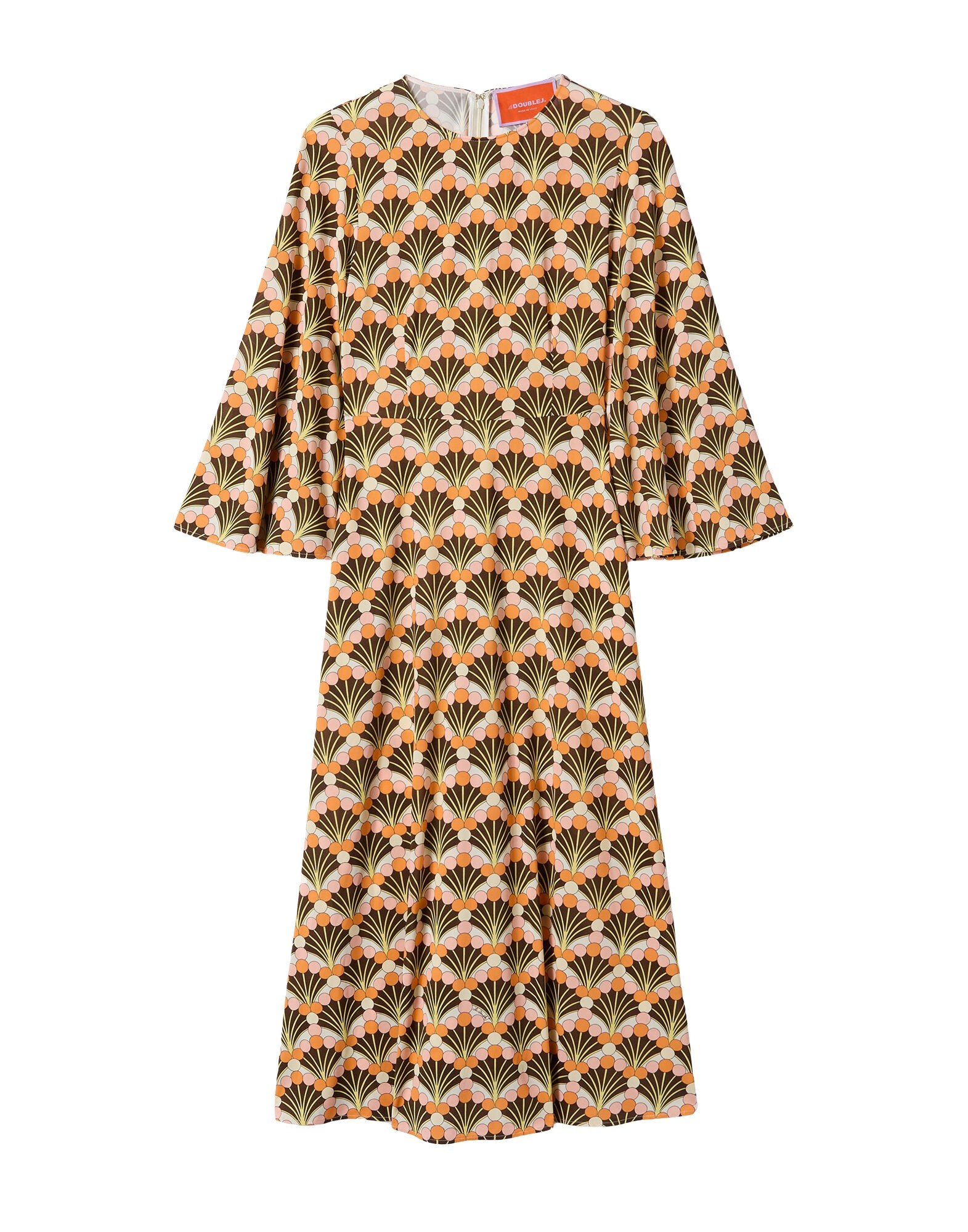 La DoubleJ Sorella Dress in Florette Fan Brown - Dresses - Milanese Maximalist Fashion at Luxury Shoes 