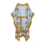 La DoubleJ Square Kaftan in Oceania Placée Light Blue