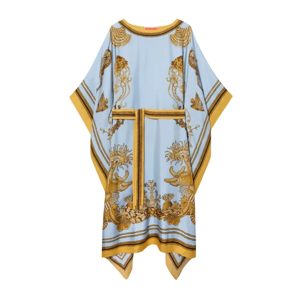 La DoubleJ Square Kaftan in Oceania Placée Light Blue