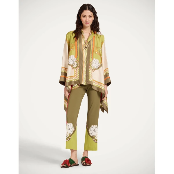La DoubleJ Stretch Pants in Ambrosia Placée Green, view 2