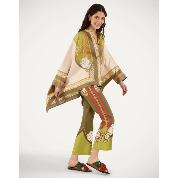 La DoubleJ Stretch Pants in Ambrosia Placée Green, view 4