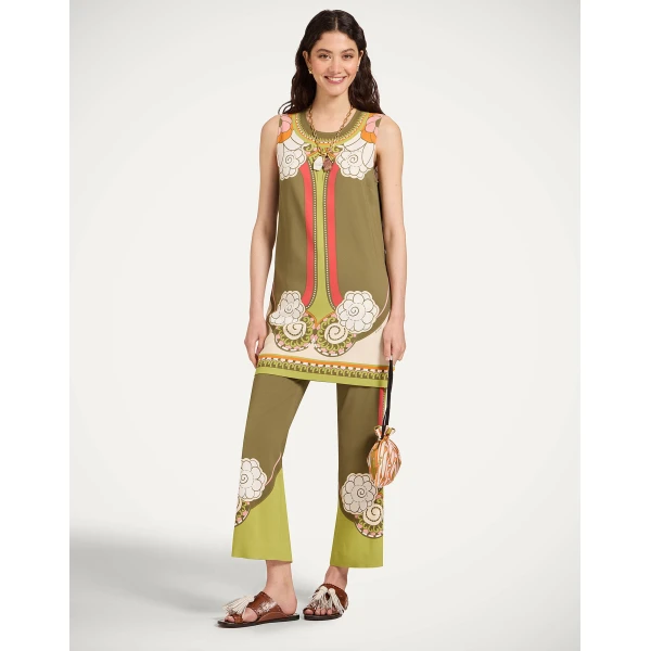 La DoubleJ Stretch Pants in Ambrosia Placée Green, view 5