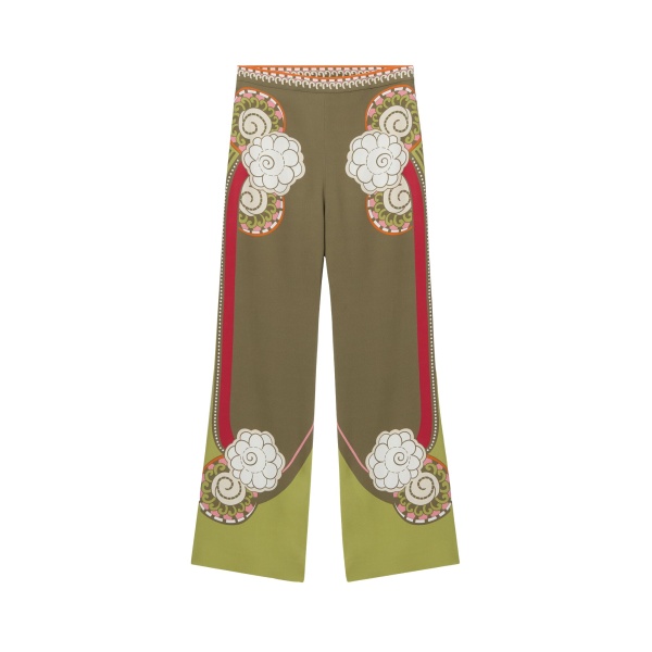 La DoubleJ Stretch Pants in Ambrosia Placée Green - Pants - Milanese Maximalist Fashion at Luxury Shoes 