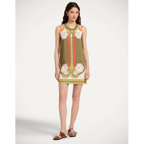 La DoubleJ Stretch Tunic in Ambrosia Placée Green, view 2