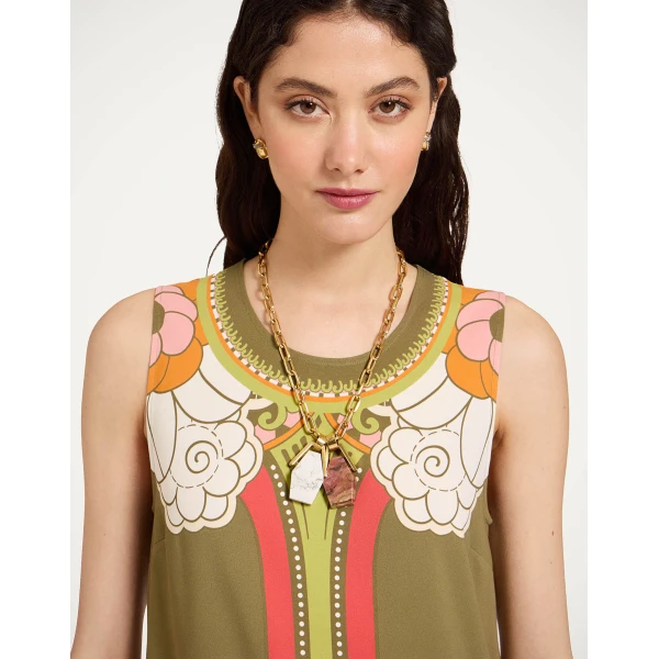 La DoubleJ Stretch Tunic in Ambrosia Placée Green, view 5