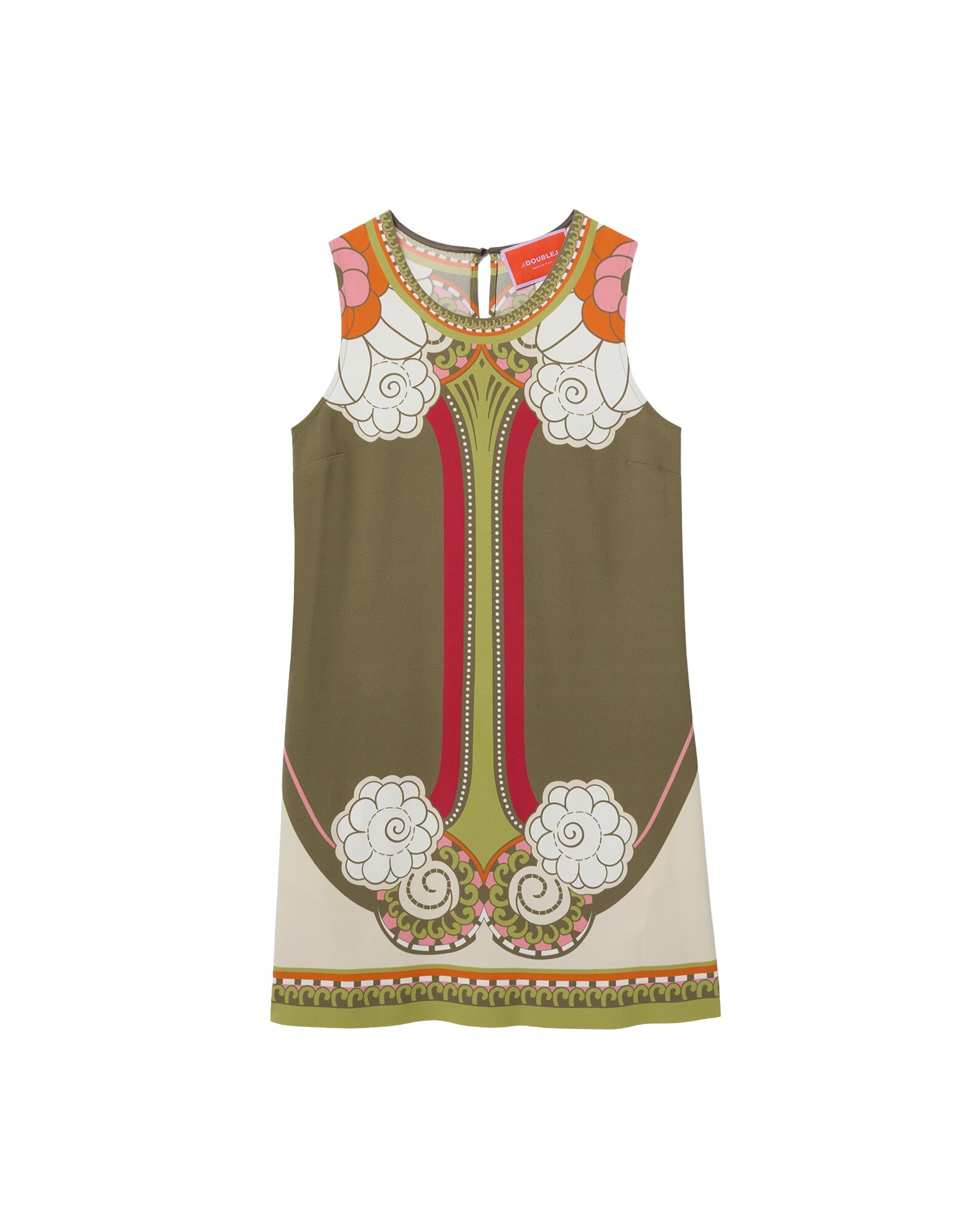 La DoubleJ Stretch Tunic in Ambrosia Placée Green - Dresses - Milanese Maximalist Fashion at Luxury Shoes 