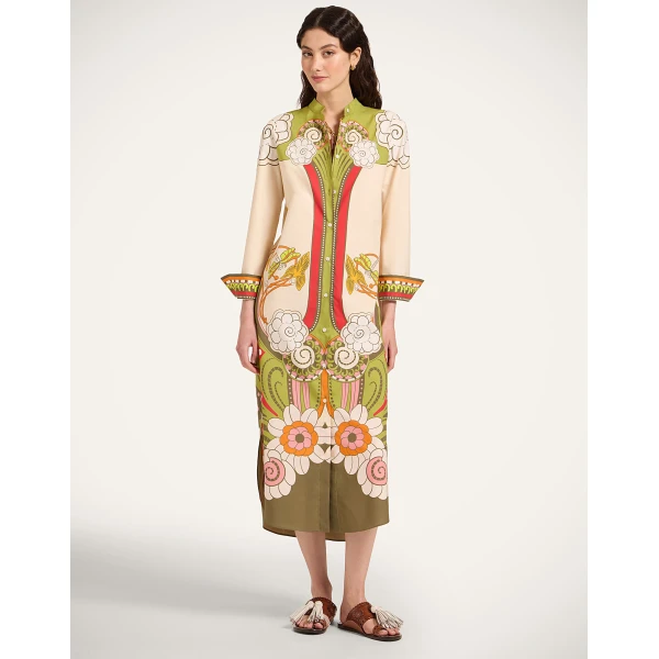 La DoubleJ Sundowner Tunic in Ambrosia Placée Ivory, view 2