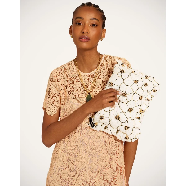 La DoubleJ Super Swing Dress in Solid Apricot, view 4