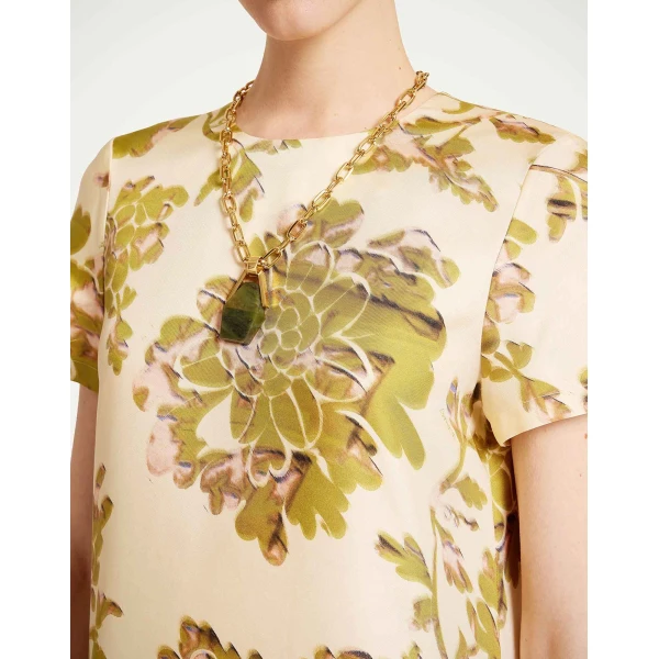 La DoubleJ Swing Dress in Oasis Ombré Placée Green & Black, view 5