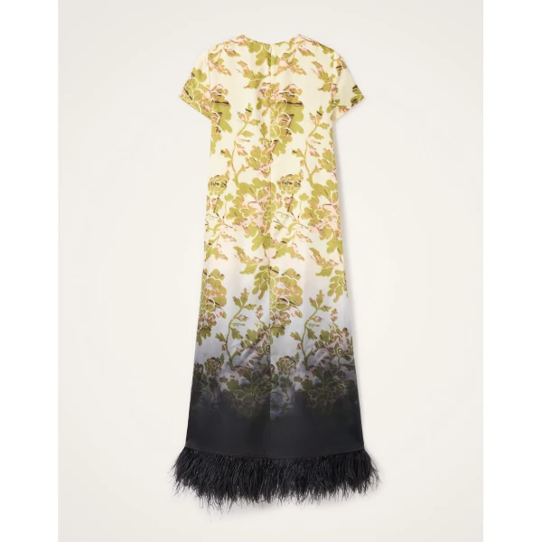 La DoubleJ Swing Dress in Oasis Ombré Placée Green & Black, view 6