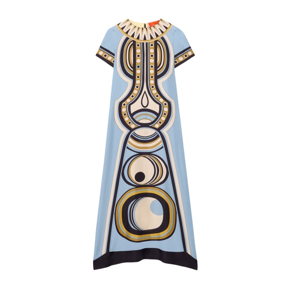 La DoubleJ Swing Dress in Sanctuary Placée Light Blue - Dresses - Milanese Maximalist Fashion at Luxury Shoes 