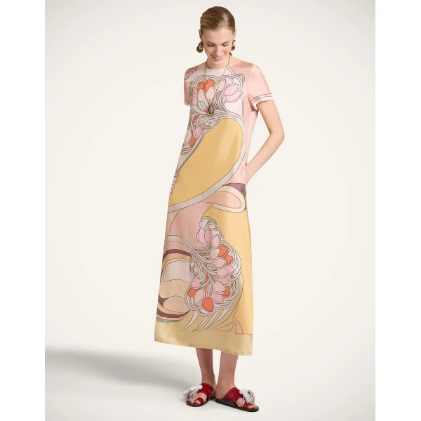 La DoubleJ Swing Dress in Tulip Placée Pale Pink, view 2