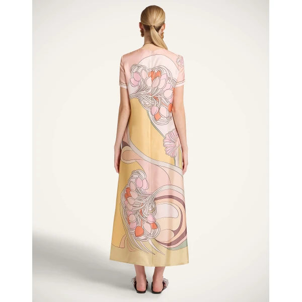 La DoubleJ Swing Dress in Tulip Placée Pale Pink, view 3