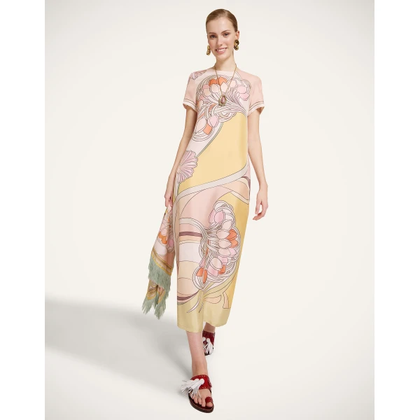 La DoubleJ Swing Dress in Tulip Placée Pale Pink, view 5