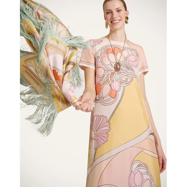 La DoubleJ Swing Dress in Tulip Placée Pale Pink, view 6