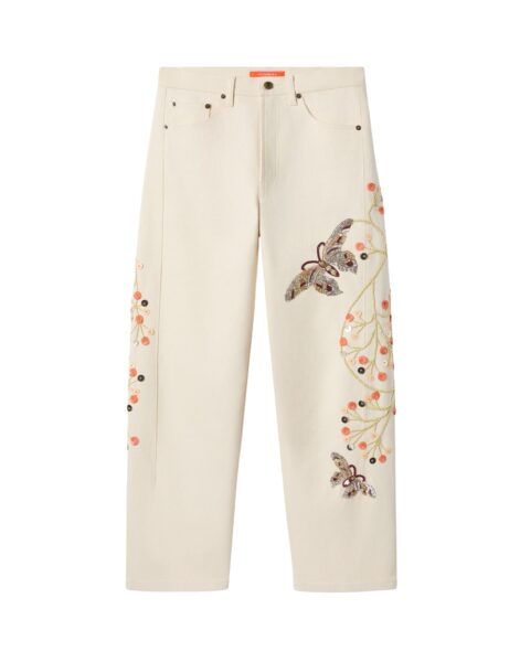 La DoubleJ The Barrel Jean in Solid Ecru - Pants - Milanese Maximalist Fashion at Luxury Shoes 