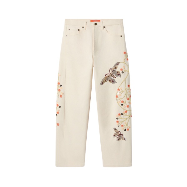 La DoubleJ The Barrel Jean in Solid Ecru - Pants - Milanese Maximalist Fashion at Luxury Shoes 