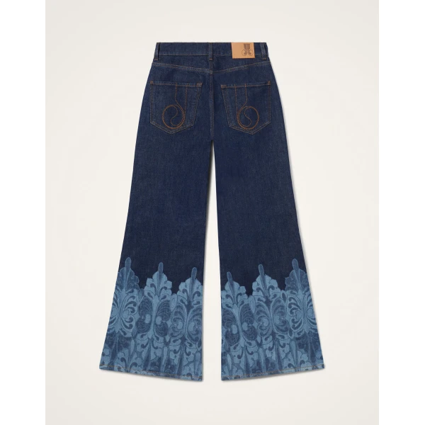 La DoubleJ The Cropped Flare Jean in Cocoon Placée Indigo, view 2