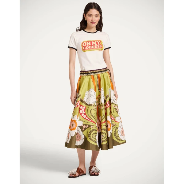 La DoubleJ The Cu-Tee Crop in Solid Ecru Top, view 4
