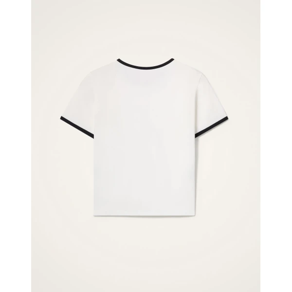 La DoubleJ The Cu-Tee Crop in Solid Ecru Top, view 6
