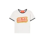 La DoubleJ The Cu-Tee Crop in Solid Ecru Top