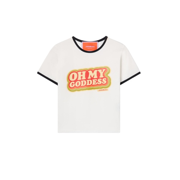 La DoubleJ The Cu-Tee Crop in Solid Ecru - Tops - Milanese Maximalist Fashion at Luxury Shoes 