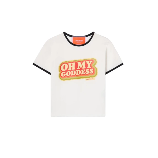 La DoubleJ The Cu-Tee Crop in Solid Ecru Top