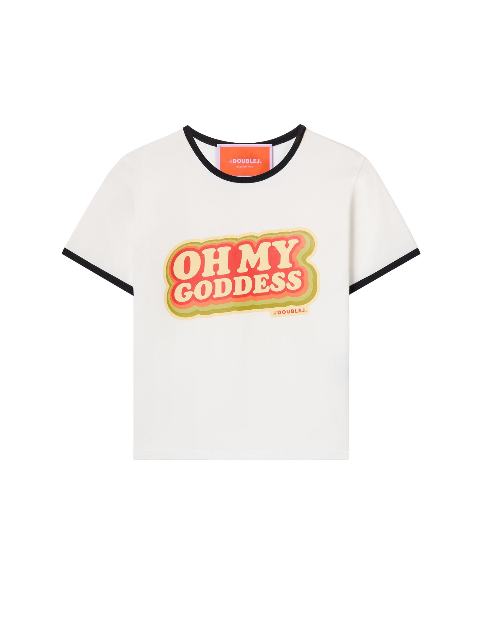 La DoubleJ The Cu-Tee Crop in Solid Ecru Top