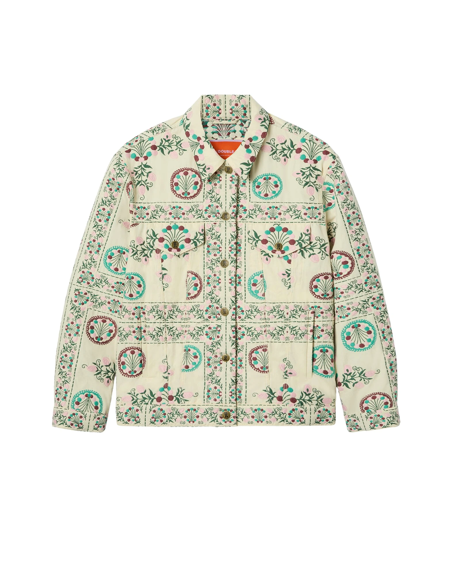 La DoubleJ The Oversized Jean Jacket in Florette Tiles Ecru
