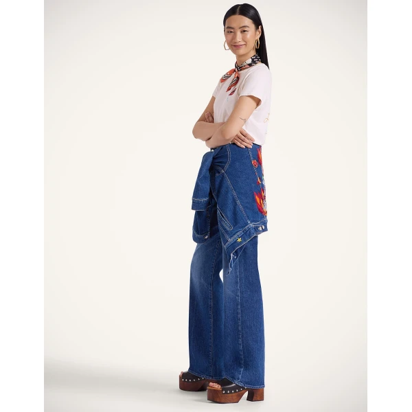 La DoubleJ The Tune Up Maven Sneak Jeans in Middle Child Blue, view 2