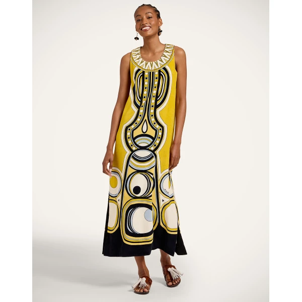 La DoubleJ Totem Dress in Sanctuary Placée Gold, view 4